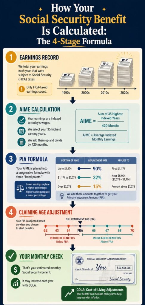How Your Social Security Benefit Is Calculated - The 4-Stage Formula