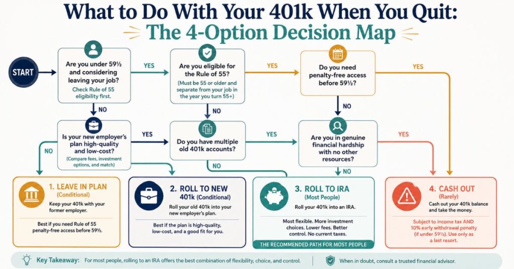 What to Do With Your 401k When You Quit: The 4-Option Decision Map